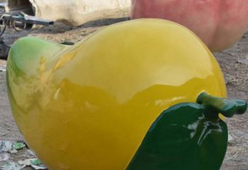 戶外芒果雕塑 噴漆果蔬雕塑 燈光水果雕塑