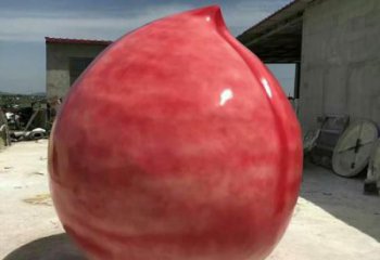 公園水蜜桃雕塑 酒店門口雕塑 彩繪擺件