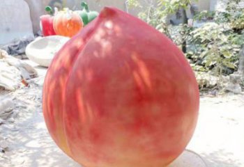 商業(yè)街水蜜桃雕塑 烤漆果蔬雕塑 彩繪水果雕塑