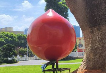 大型玻璃鋼水蜜桃雕塑 歐式步行街水果雕塑 彩繪果蔬雕塑