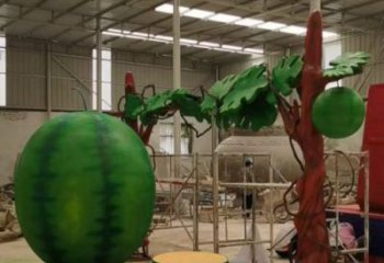 城市西瓜雕塑 風(fēng)景區(qū)彩繪雕塑 抽象擺件