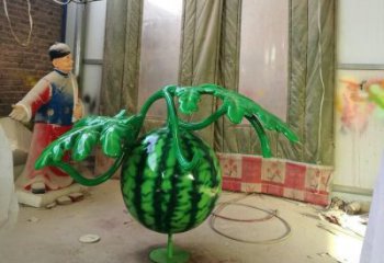西瓜雕塑 景觀美陳果蔬雕塑 噴漆水果雕塑