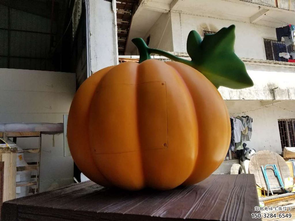 房地產南瓜雕塑 現代景觀水果雕塑 幾何果蔬雕塑
