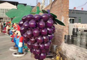 戶外葡萄雕塑 噴漆果蔬雕塑 燈光水果雕塑
