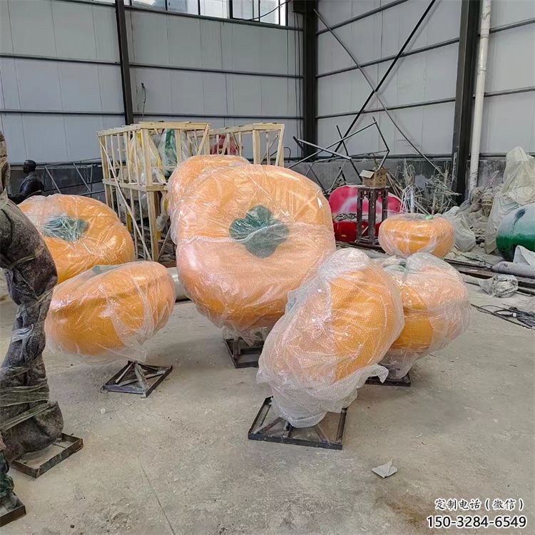 大型柿子雕塑 歐式步行街水果雕塑 彩繪果蔬雕塑