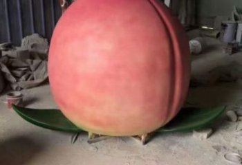 抽象桃子雕塑 店門(mén)口彩繪雕塑 步行街?jǐn)[件