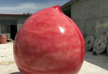 酒店桃子雕塑 庭院仿真雕塑 彩繪小品