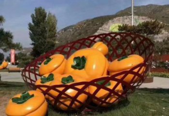 大型柿子雕塑 商業街廣場雕塑 彩繪擺件