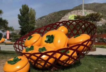 店門口柿子雕塑 創意景觀雕塑 仿真擺件