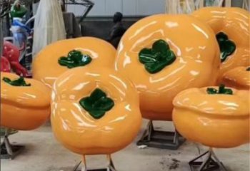 廣場柿子雕塑 抽象果蔬雕塑 烤漆水果雕塑