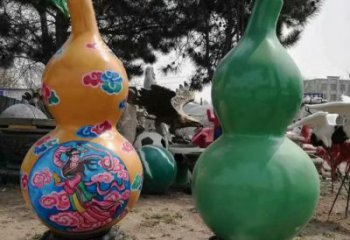 賓館葫蘆雕塑 烤漆大型雕塑 歐式植物雕塑