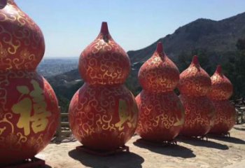 大門口葫蘆雕塑 發(fā)光公園雕塑 仿真植物雕塑