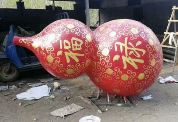 大型商場葫蘆雕塑 仿真果蔬果雕塑 鏡面植物雕塑