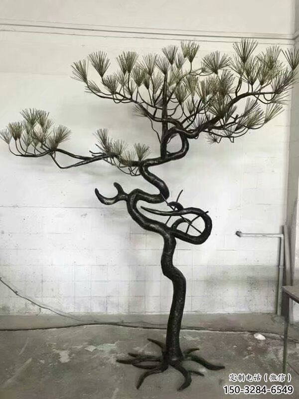 草地松樹雕塑 現代校園大樹雕塑 大型植物雕塑