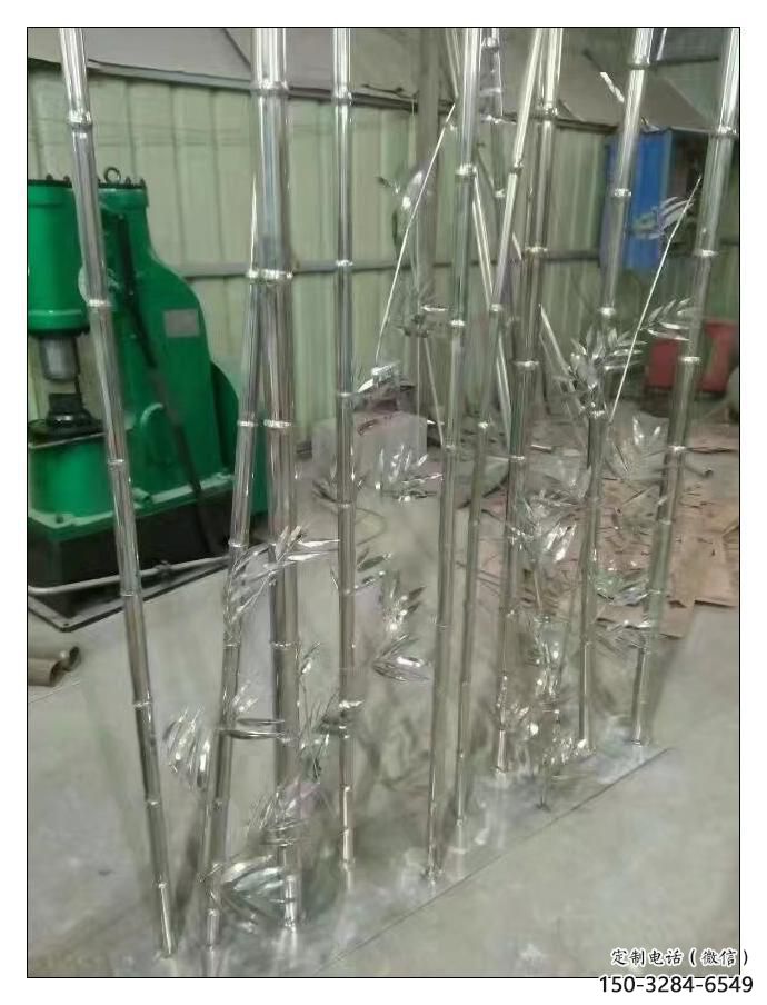 鍛造竹子雕塑 懸空餐飲店竹類雕塑 戶外植物雕塑