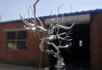 住宅小區(qū)松樹雕塑 啞光大樹雕塑 公園植物雕塑