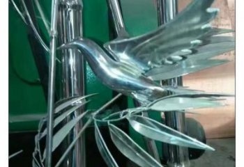 烤漆竹子雕塑 鋼管竹類雕塑 室內植物雕塑