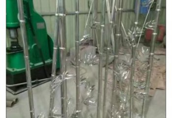 啞光竹子雕塑 拉絲竹類雕塑 步行街植物雕塑