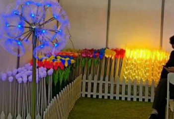 公園蒲公英雕塑 創意企業花卉雕塑 美陳植物雕塑