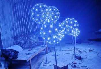 住宅小區(qū)蒲公英雕塑 啞光花卉雕塑 公園植物雕塑