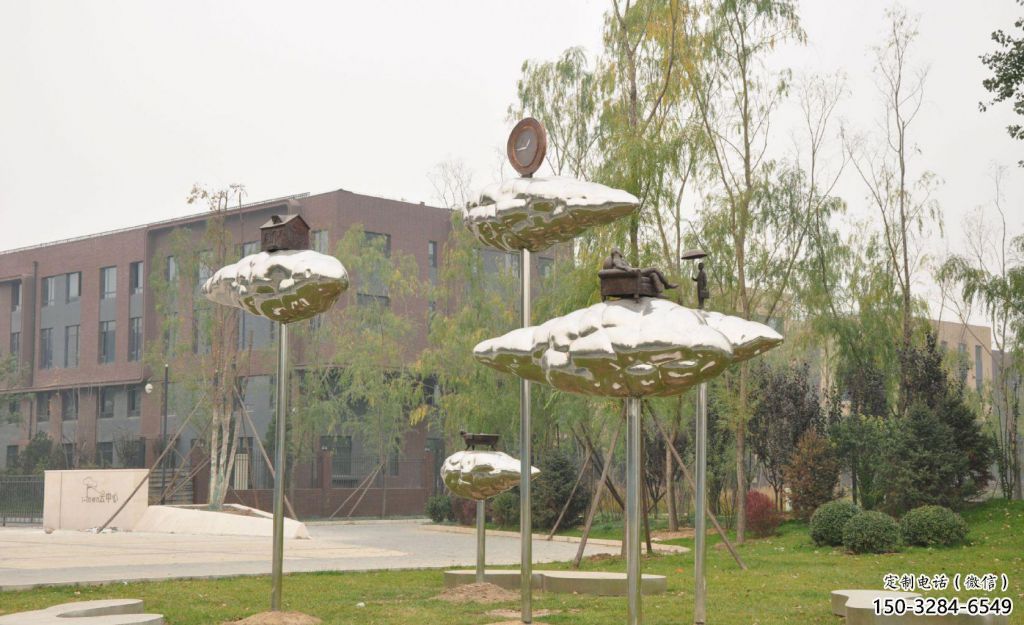 公園荷葉雕塑 戶外植物雕塑 抽象花卉雕塑
