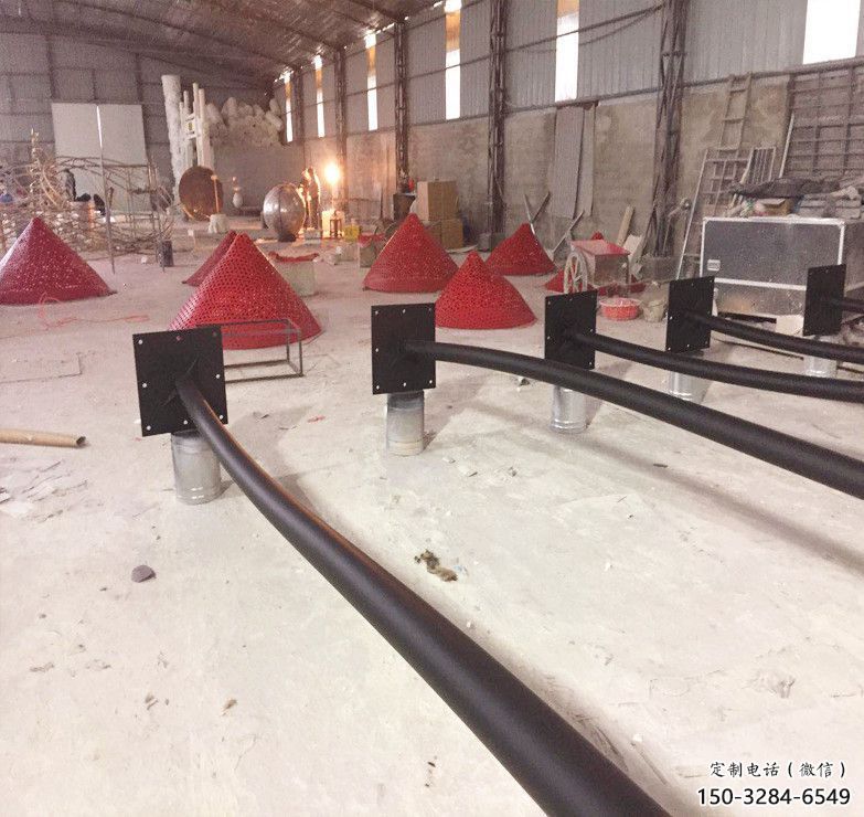 房地產百合花雕塑 現代景觀植物雕塑 幾何花卉雕塑