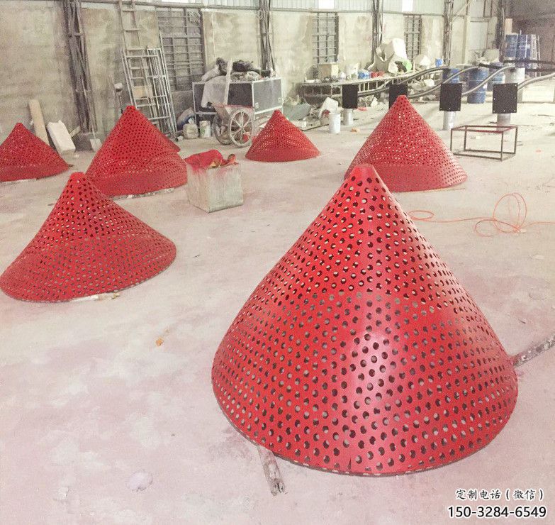 戶外百合花雕塑 噴漆花卉雕塑 燈光植物雕塑