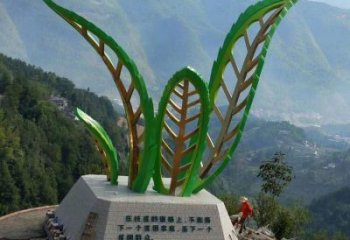 草地樹葉雕塑 現代校園花卉雕塑 大型植物雕塑