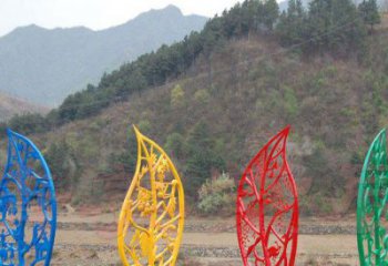 庭院樹葉雕塑 公園草地花卉雕塑 鍛造植物雕塑