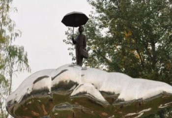 別墅區(qū)荷葉雕塑 大型別墅區(qū)花卉雕塑 剪影植物雕塑