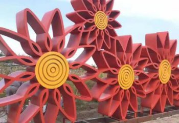 大型向日葵雕塑 歐式步行街植物雕塑 彩繪花卉雕塑