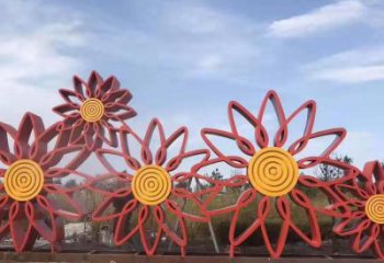 商業(yè)街向日葵雕塑 烤漆花卉雕塑 彩繪植物雕塑