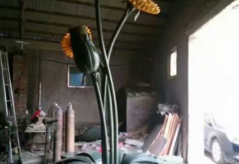 庭院向日葵雕塑 公園草地花卉雕塑 鍛造花朵雕塑