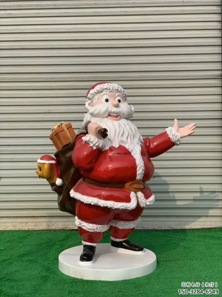 庭院圣誕老人雕塑廠家 城市彩繪雕塑 卡通小品