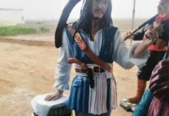 戶外海盜雕塑廠 噴漆卡通雕塑 燈光動(dòng)漫雕塑