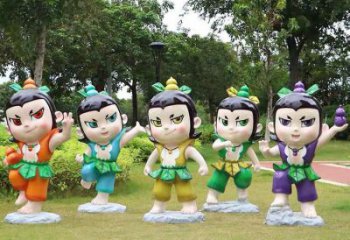 卡通葫蘆娃雕塑生產(chǎn) 店門口園林雕塑 動漫小品