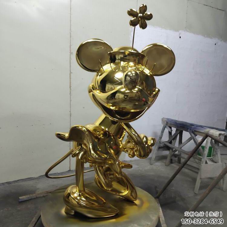 房地產米奇雕塑 現代景觀動漫雕塑 幾何卡通雕塑