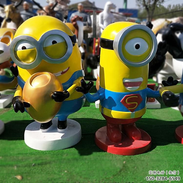 酒店小黃人雕塑 景觀美陳卡通雕塑 現(xiàn)代動(dòng)漫雕塑