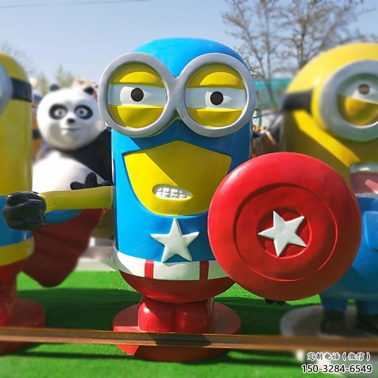 園林小黃人雕塑 大型卡通雕塑 中式動(dòng)漫雕塑