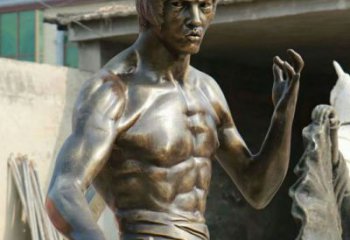 酒店李小龍雕塑制作 庭院近代雕塑 彩繪小品