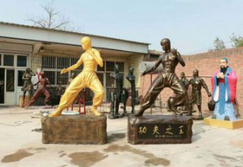 田間李小龍雕塑廠 彩繪近代雕塑 園林?jǐn)[件