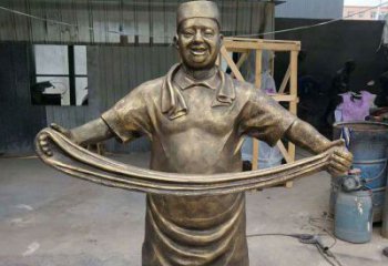 鍛造廚師雕塑 懸空餐飲店卡通雕塑 戶外動漫雕塑