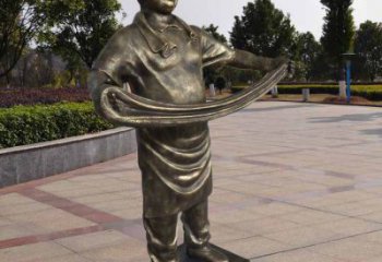 拉絲廚師雕塑 鏤空創(chuàng)意卡通雕塑 別墅區(qū)動(dòng)漫雕塑