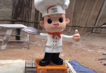 噴漆廚師雕塑 中式村口卡通雕塑 草地動(dòng)漫雕塑