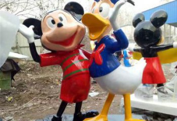 大型唐老鴨雕塑 鍛造發(fā)光卡通雕塑 房地產(chǎn)動漫雕塑