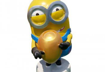 廣場小黃人雕塑 抽象卡通雕塑 烤漆動漫雕塑