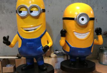 庭院小黃人雕塑 公園草地卡通雕塑 鍛造動漫雕塑