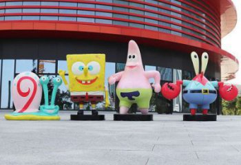 海綿寶寶雕塑 歐式步行街卡通雕塑 大型商場(chǎng)動(dòng)漫雕塑