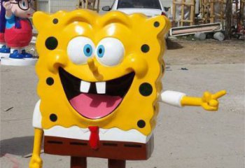 現代海綿寶寶雕塑 大型別墅區卡通雕塑 抽象動漫雕塑