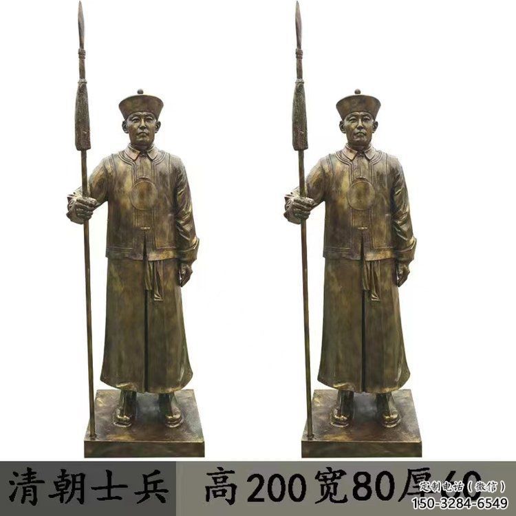 庭院武士雕塑 公園草地古代雕塑 鑄銅人物雕塑